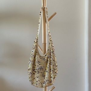 Lilu Sequined Shoulder Bag - Gold
